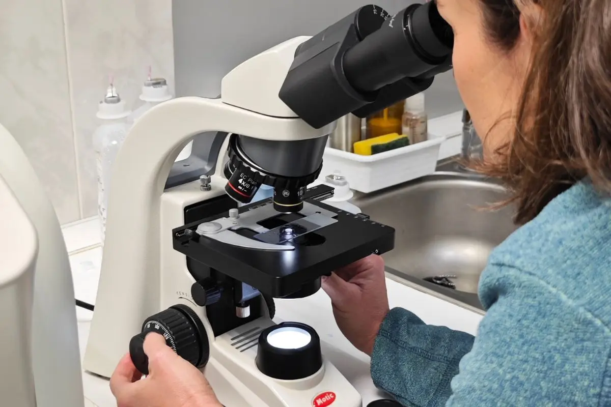 Laboratorio con microscopía avanzada